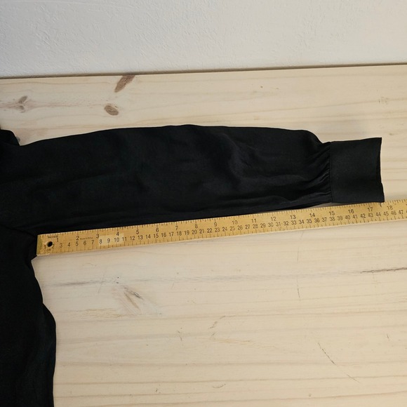 Simply Vera‎ Wang Black Long Sleeve V-Neck Blouse Top Size L Roll Sleeves - Picture 9 of 11